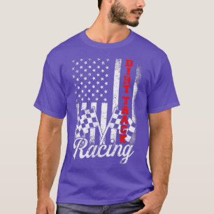 Dirt Track Racing American Flag Race Car Racecar T-Shirt