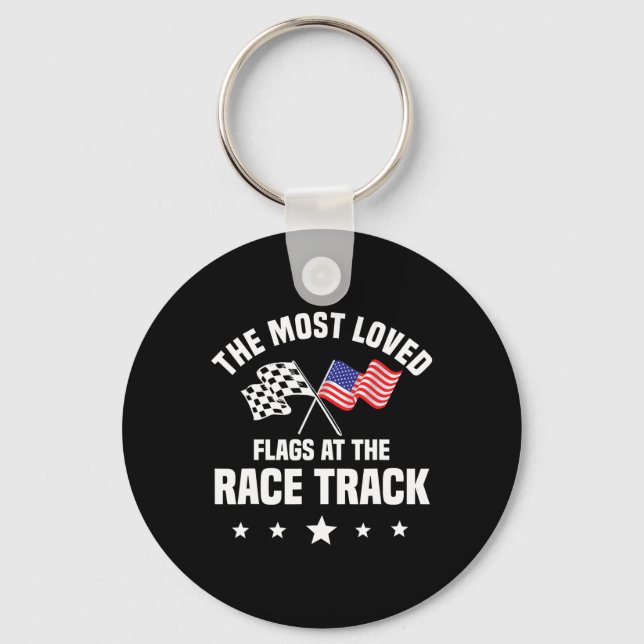 Dirt Track Racing Automobile Race American Indepen Key Ring (Front)