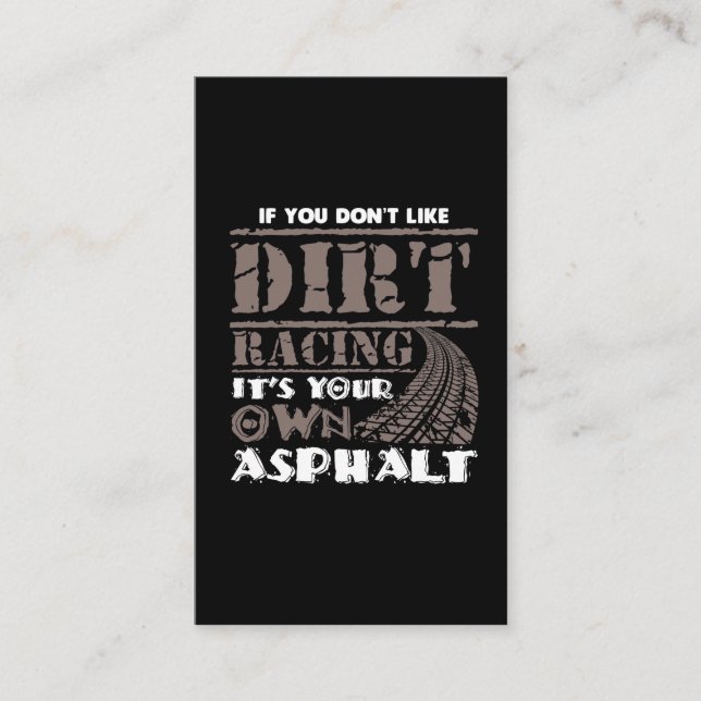 Dirt Track Racing Motorsport Mud Truck Car Racer Business Card (Front)