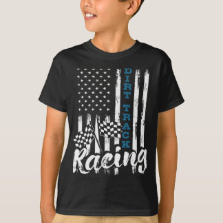 Dirt Track Racing - Patriotic USA Flag Sprint Car  T-Shirt