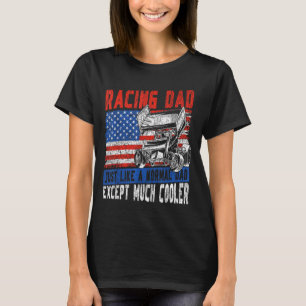 Dirt Track Racing Race Dad Vintage American Flag P T-Shirt