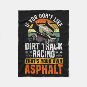 Dirt Track Racing Race Vintage Retro Sprint Car If Fleece Blanket