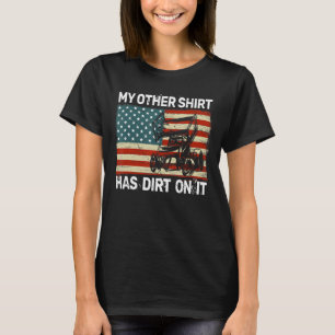 dirt track racing racecar USA Flag sprint car raci T-Shirt