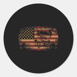 Dirt Track Racing Sprint Car Vintage Usa American Classic Round Sticker