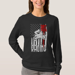 Dirt Up American Flag Motocross Motorcycle T-Shirt