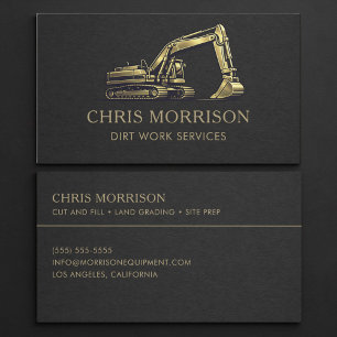 Dirt Work Services Excavation Excavator  Business Card