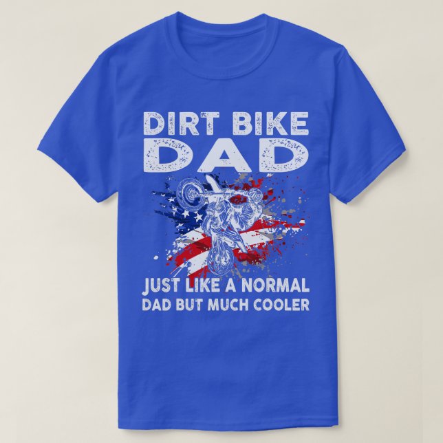 Dirtbike Motocross Dirt bike dad MX US Flag  T-Shirt (Design Front)