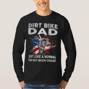 Dirtbike Motocross Dirt bike dad MX US Flag T-Shirt