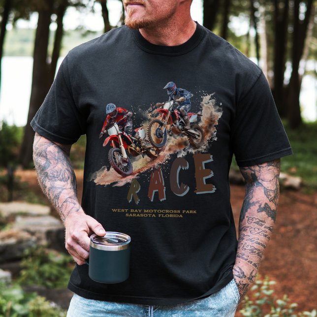 Dirtbikes Racing Motocross Race Park Text T-Shirt (Creator Uploaded)