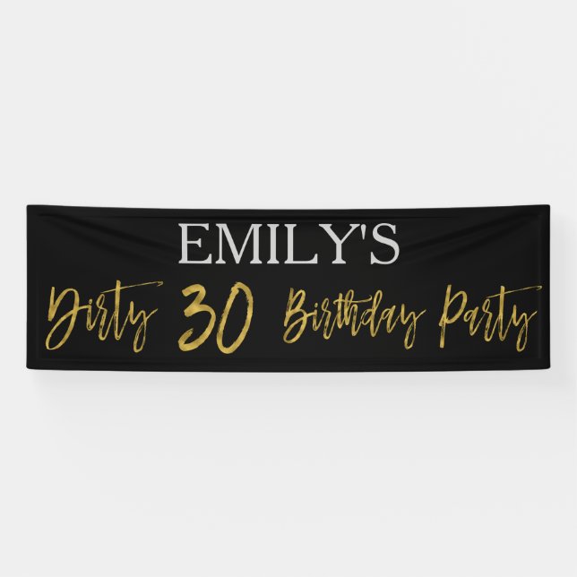 Dirty 30 Announcement Party Banner (Horizontal)