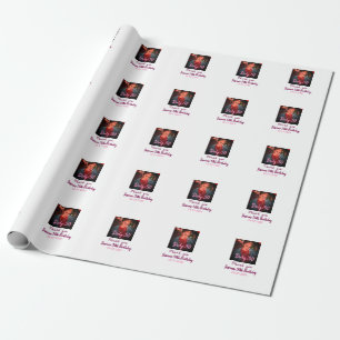 Dirty 30 Birthday add name pink add photo date Wrapping Paper