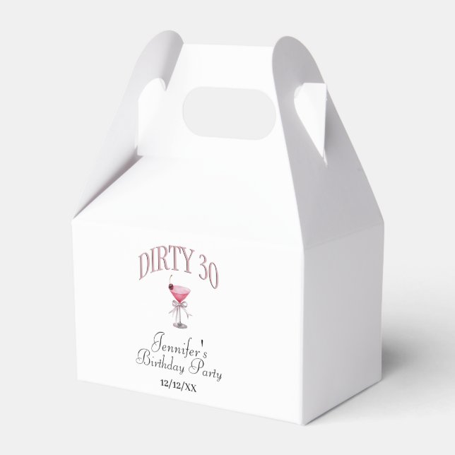Dirty 30 Coquette Birthday Party  Favour Box (Front Side)