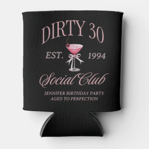 Dirty 30 Coquette Martini & Bow  Birthday  Can Cooler