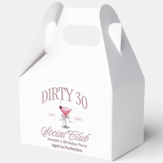 Dirty 30 Coquette Martini Social Club Birthday  Favour Box (Front)