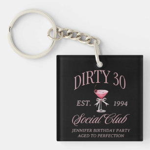 Dirty 30 Coquette Martini With a Bow Key Ring