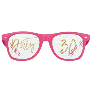 Dirty 30 Gold Foil Birthday Party Glasses
