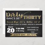 DIRTY 30 INVITATION<br><div class="desc">DIRTY 30 INVITATION - GOLD GLITTER ATTRIBUTES  (NOT REAL GLITTER,  JUST AN IMAGE)</div>