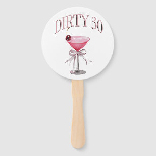 Dirty 30 Pink Coquette Birthday Party Hand Fan