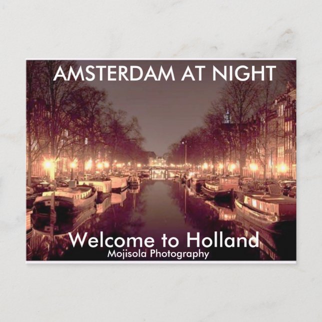 Dirty 3Tall Boxes Postcard - AMSTERDAM AT NIGHT  (Front)