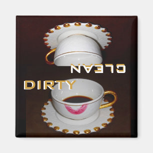 Dirty and Clean Dishwasher Fancy Dishes Magnet