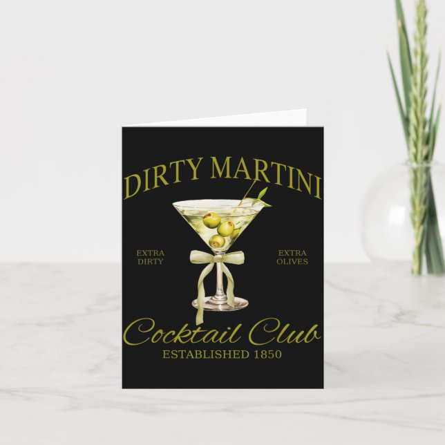 Dirty Bachelorette Martini Tail Club Martini Drink Card (Front)