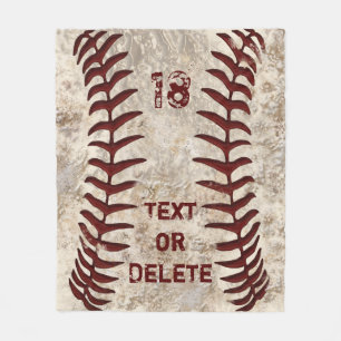 Dirty Baseball Blanket with YOUR NUMBER and NAME