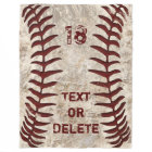 Dirty Baseball Blanket with YOUR NUMBER and NAME