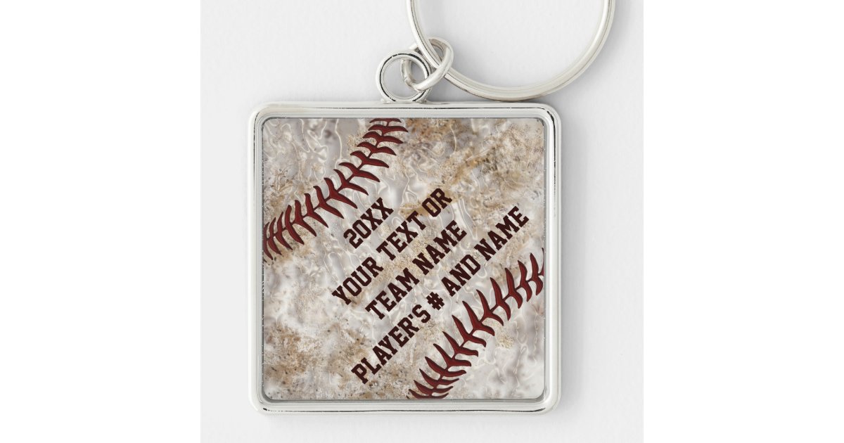 Dirty Baseball Keychains Personalised YOUR TEXT Zazzle