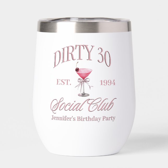 Dirty Birthday Birthday party  Stemless  (Back)