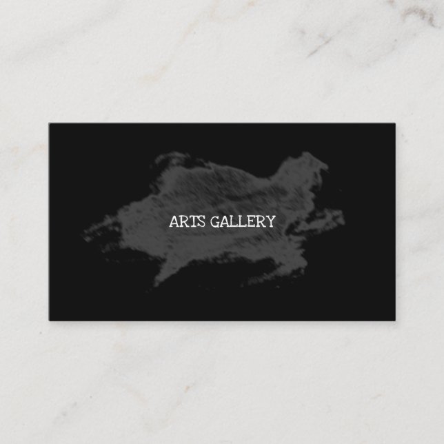 Dirty Black Grunge Brushstroke Textured Art Business Card (Front)