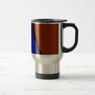 Dirty blue and orange rip travel mug