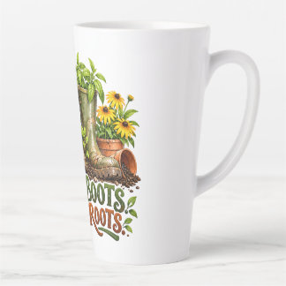 Dirty Boots Happy Roots Gardening Latte Mug