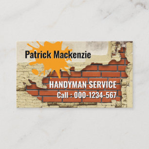 Dirty Brick Walls Peeling Plaster Handyman Business Card