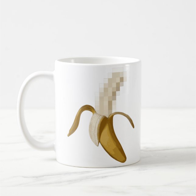 Dirty Censored Peeled Banana Coffee Mug (Left)