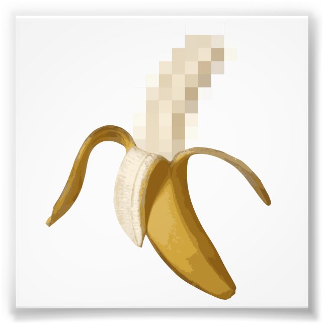 Dirty Censored Peeled Banana Photo Print (Front)