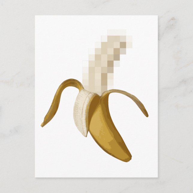 Dirty Censored Peeled Banana Postcard (Front)
