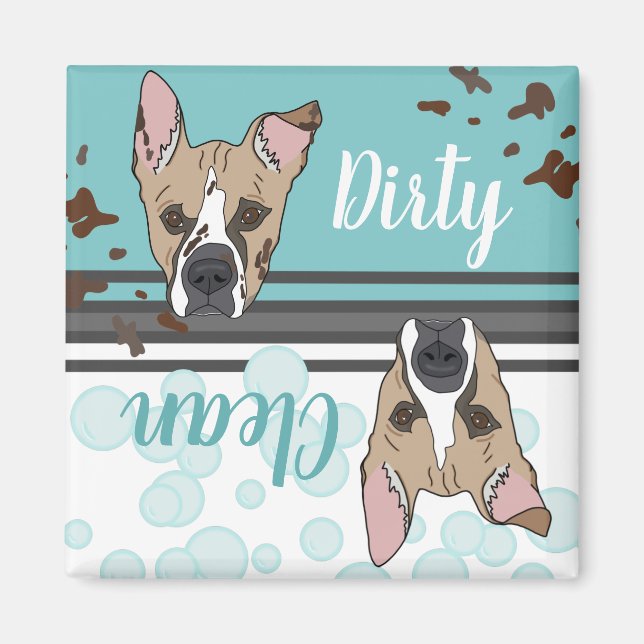 Dirty/Clean Boxer Mix Magnet (Front)