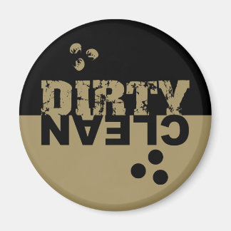 Dirty/Clean Dishwasher Magnet Black and Gold