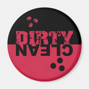 Dirty/Clean Dishwasher Magnet Black and Red