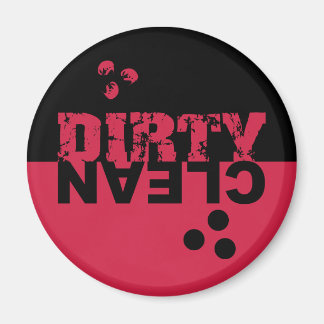 Dirty/Clean Dishwasher Magnet Black and Red