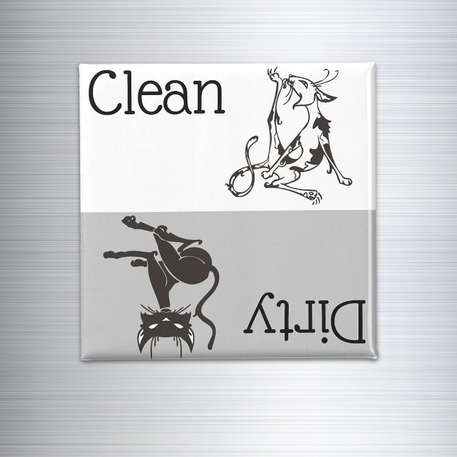 Dirty Clean Dishwasher Magnet Cute Cat Lover (Creator Uploaded)