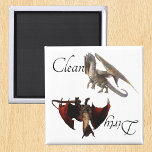 Dirty Clean Dishwasher Magnet Dragon<br><div class="desc">This design was created though digital art. It may be personalised in the area provide or customising by choosing the click to customise further option and changing the name, initials or words. You may also change the text colour and style or delete the text for an image only design. Contact...</div>