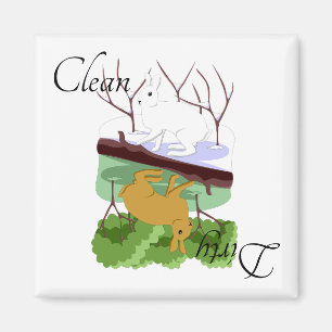 Dirty Clean Dishwasher Magnet Rabbit Hare Bunny