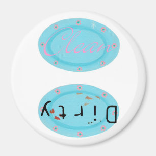 Dirty Clean Dishwasher magnets - blue platters