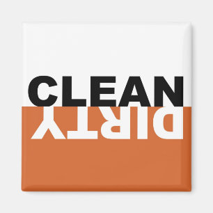 Dirty Clean Dishwasher Orange Magnet