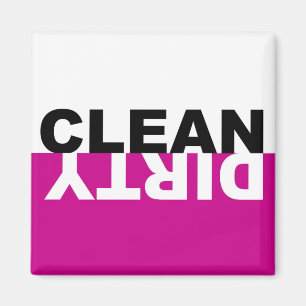 Dirty Clean Dishwasher Pink Magnet
