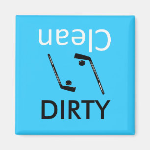 Dirty-Clean hockey Dishwasher Magnets