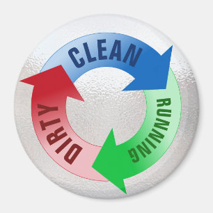Dirty Clean Running Dishwasher Status Reminder Magnet