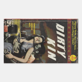 Dirty cover rectangular sticker
