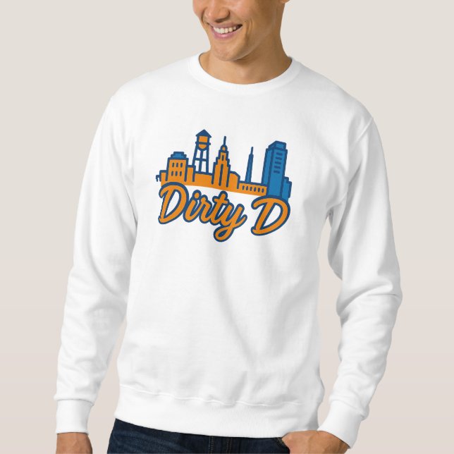 Dirty D Durham Skyline – Urban Script City Pride Sweatshirt (Front)